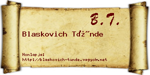 Blaskovich Tünde névjegykártya