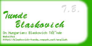 tunde blaskovich business card